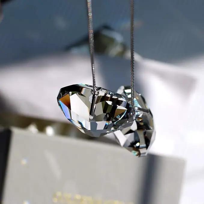 Clear Crystal Suncatcher, 2pc 45mm Heart, Handmade Prism Pendant for Windows, Outdoor Indoor Hanging Ornament, Rainbow Maker Gifts for Mom, Grandma, Friends (2 Hearts, Clear) by GreenHaven Gardens
