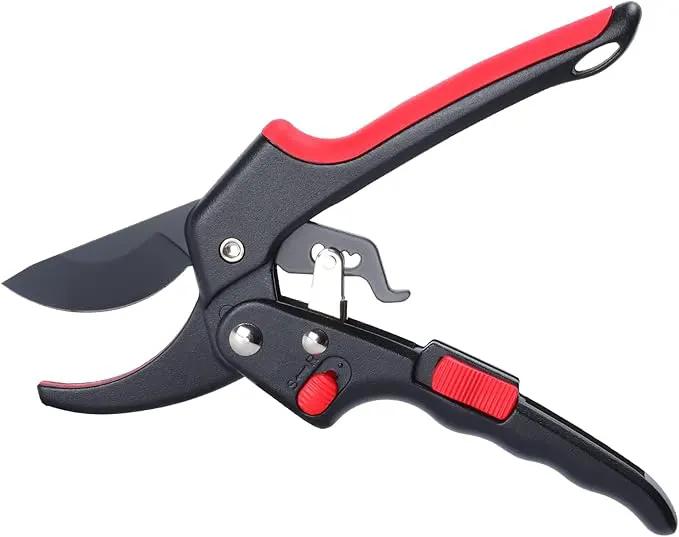Upgraded Garden Clippers, Adjustable Germany Pruners, Work 3 Times Easier, Professional Pruning Shears, Cutting Rose, Flower, Hedge, Stem, Sharp Gardening Scissors, Arthritis Weak Hand Snips by GreenHaven Gardens