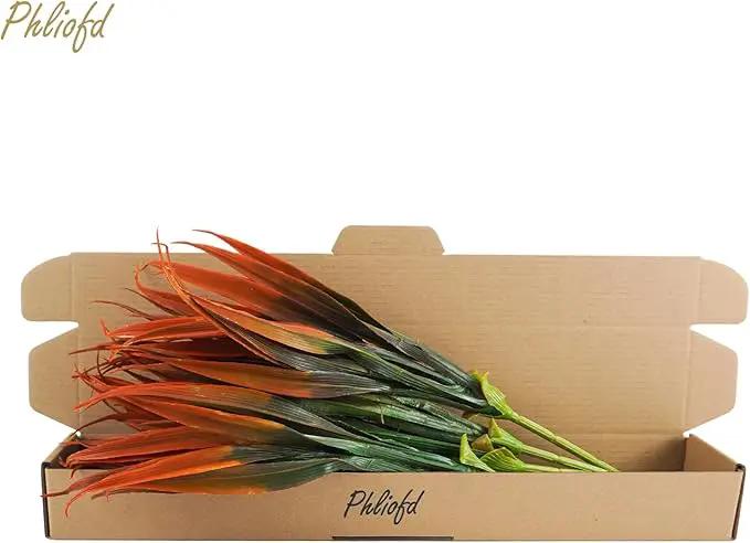 6Pcs Artificial Grass Fake Plants 17.3in Outdoor Plastic Plants UV Resistant Greenery Fake Grass for Home Window Garden Office Patio Hanging Planter Pathway Front Porch Décor Red by GreenHaven Gardens