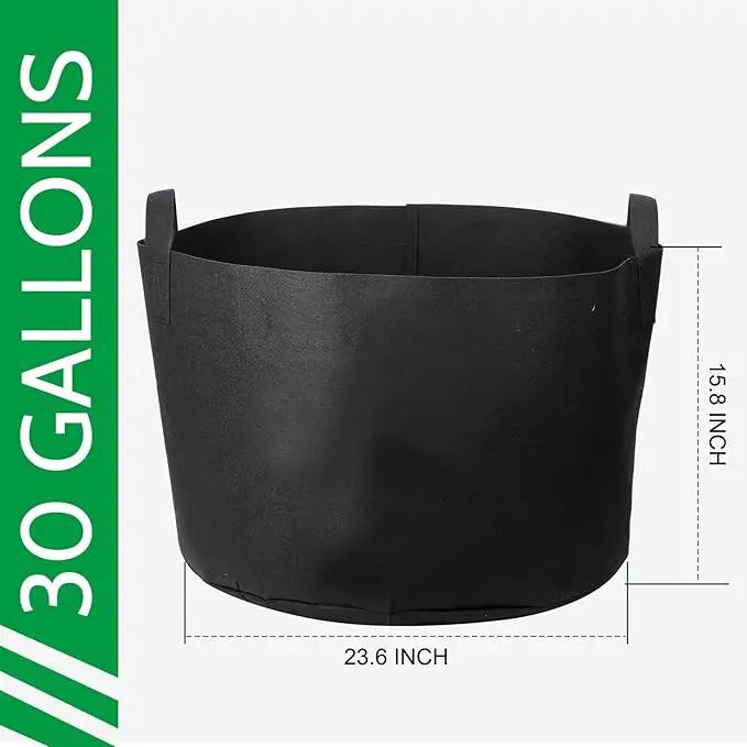 JERIA 12-Pack 30 Gallon, Vegetable/Flower/Plant Grow Bags, Aeration Fabric Pots with Handles (Black), Come with 12 Pcs Plant Labels by GreenHaven Gardens