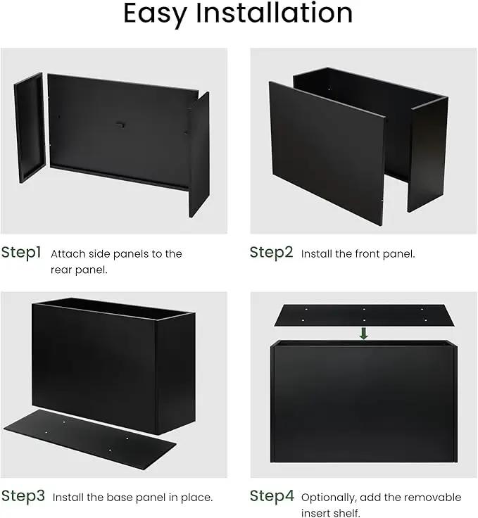 Heavy-Duty Steel Planter Box 38”x12”x24”, Rust-Resistant Large Outdoor & Indoor Plant Container, Metal Garden Box with Drainage Holes & Reinforced Edges by GreenHaven Gardens