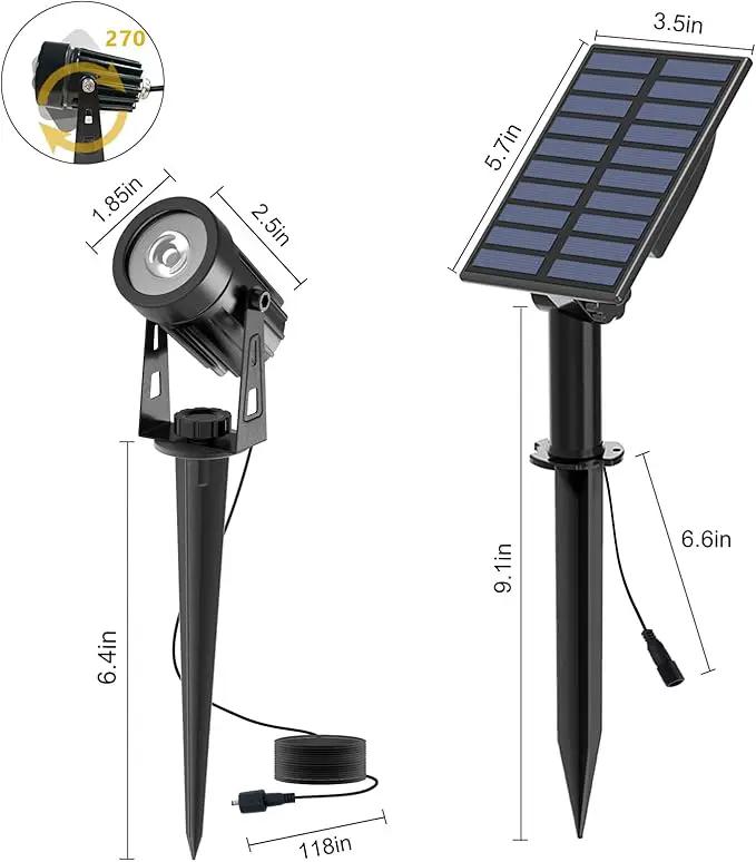 T-SUN RGB Solar Spotlights, Color Changing Solar Landscape Spotlights Auto ON/Off Solar Lights for Garden, Trees, Driveway, Pathway, Pool Area(RGB) by GreenHaven Gardens