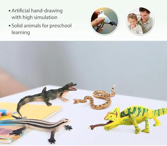 Volnau Animal Figurines Snake Toys 11PCS Reptile Figures Cold Blooded Amphibians Lizard Zoo Pack for Toddlers Kids Christmas Decoration Gift by GreenHaven Gardens