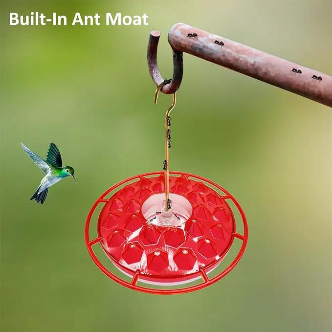 Hummingbird Feeders for Outdoors Hanging - 25 Feeding Ports 10 oz Plastic Hummingbird Feeder, Bee-Proof Leak-Proof No Drip, Easy to Clean with Cleaning Brushes by GreenHaven Gardens