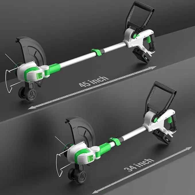 SOYUS Weed Wacker 12 Inch String Trimmer Cordless 20v Electric Weed Wacker, 2 Pcs 2.0Ah Battery Powered Weed Trimmer/Edger, Lightweight Grass Trimmer with 8 Pcs Replacement Spool Trimmer Lines by GreenHaven Gardens
