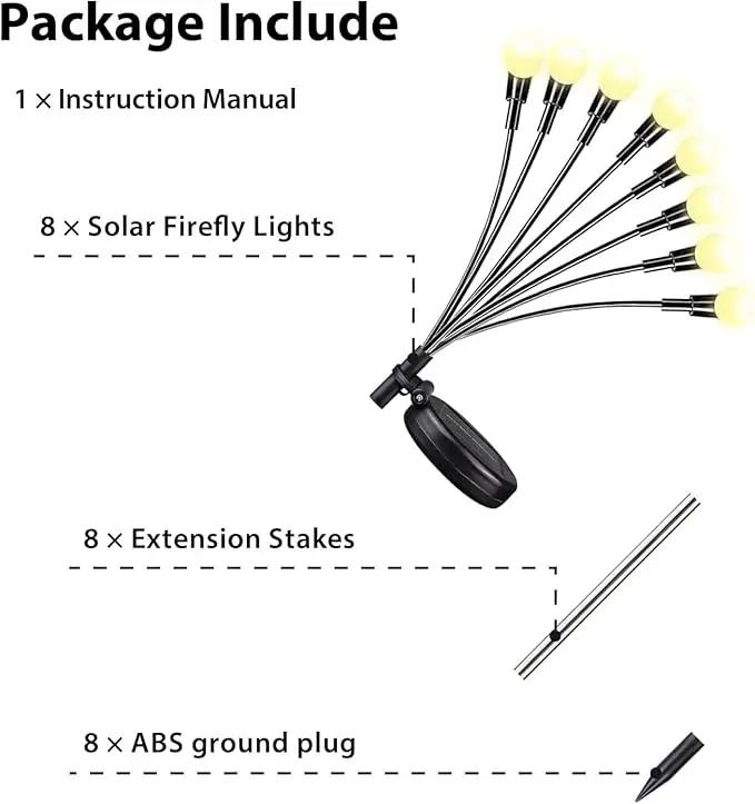 2025 Solar Lights Outdoor Waterproof , 8 Pack Solar Garden Lights, Solar Firefly Lights Outdoor Waterproof, Solar Twinkle Swaying Fairy Light for Yard Patio Pathway Garden Decoration (Warm White) by GreenHaven Gardens