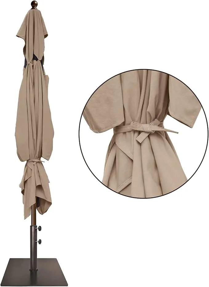 EliteShade USA 10-Year-Non-Fading 6.5x10Ft Rectangular Market Umbrella Patio Umbrella Outdoor Table Umbrella with Ventilation（Hrather Beige） by GreenHaven Gardens
