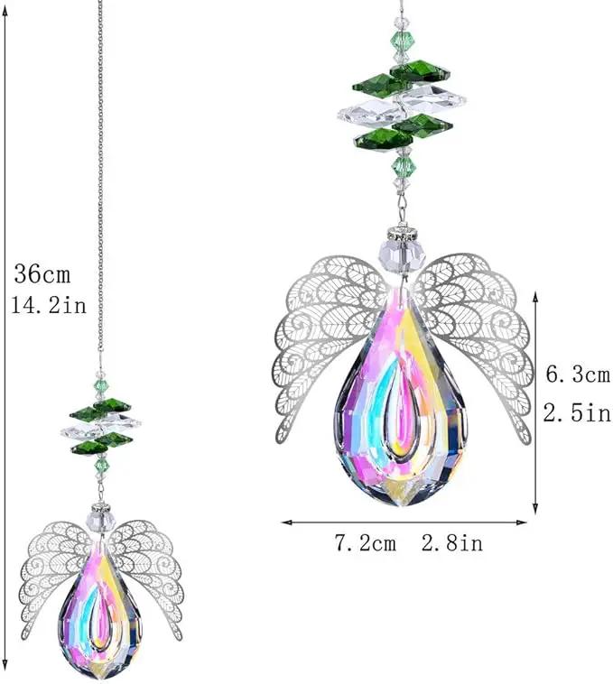 H&D HYALINE & DORA Metal Angel Wing Pendant with Rainbow Crystal Prisms Suncatcher Window Home Christmas Hanging Decor,Set 3pcs by GreenHaven Gardens