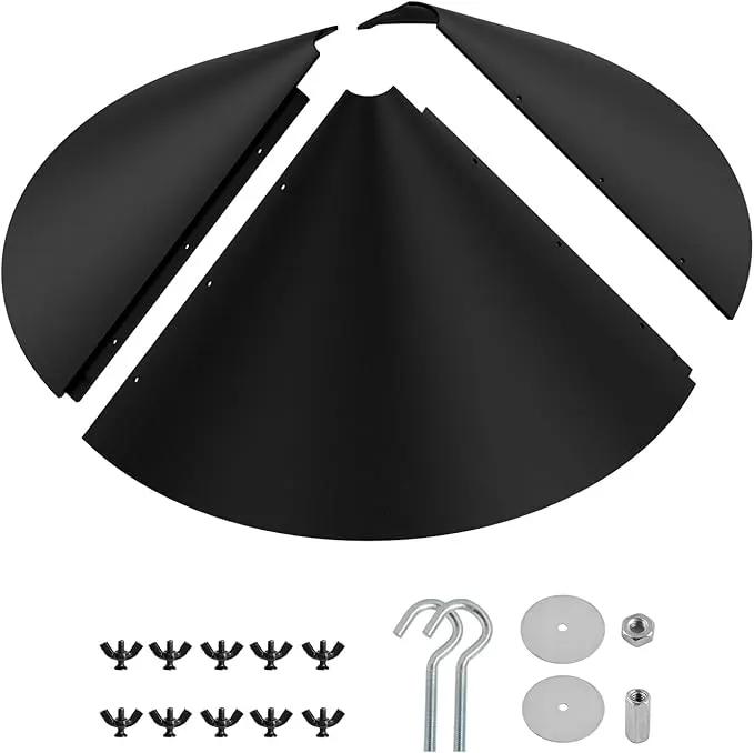 19 Inch Metal Squirrel Baffle for Bird Feeder, Squirrel Proof for Hanging Bird Feeder, Outdoor Bird Feeder Cover, Hummingbird Feeder Umbrella, Rust Chew Proof Heavy Duty by GreenHaven Gardens