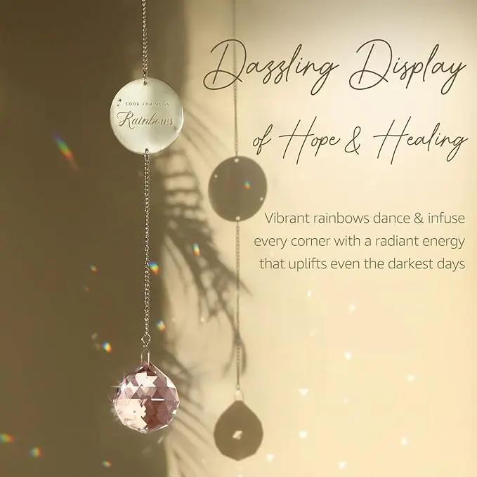 Memorial Gifts for Loss of Loved One, Unique Sympathy Idea, Pink Crystal Ball Grief Suncatcher, Rainbow Bereavement Box for Mom Dad Husband Son Daughter by GreenHaven Gardens