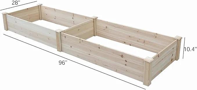 BTExpert 8ft x 2ft Horticulture Raised Garden Beds Elevated Planting Divisible Large Wooden Planter Box Kit Stand for Vegetable Herbs Flower Backyard Patio Balcony Bed Liner Outdoor Clear Natural Wood by GreenHaven Gardens