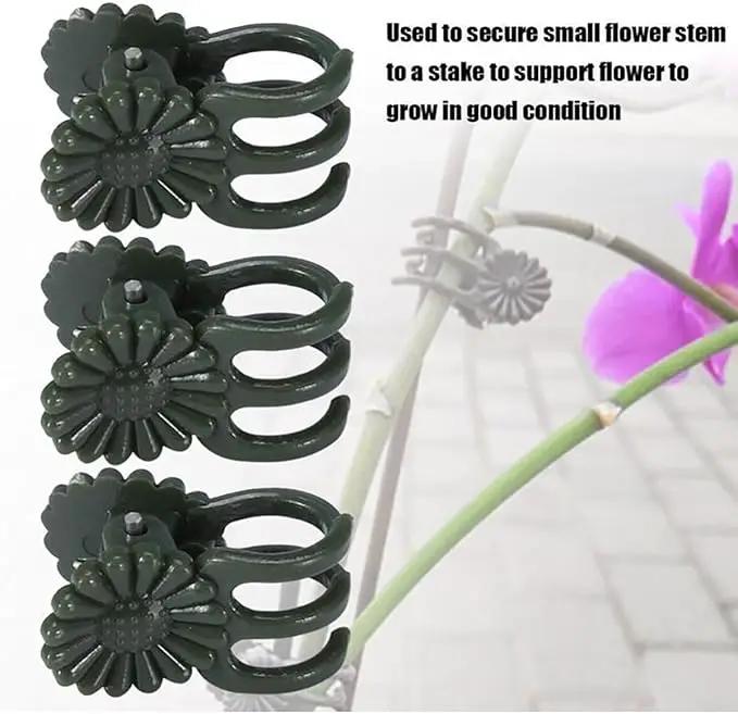 Decorative Metal Plant Trellis for Indoor Potted Plants – Leaf Shape Vine Support Stakes with 6 Plant Clips, Black/Green/Gold Garden Trellises for Climbing Plants, Vines (Black 1pc) by GreenHaven Gardens