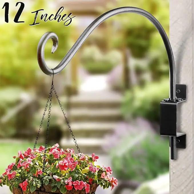 AJART Bird Feeder Hangers Outdoor: 12-Inch Swivel Hanging Plant Bracket for Indoor Wall Mount - Swivel Plant Hook for Flower Basket by GreenHaven Gardens