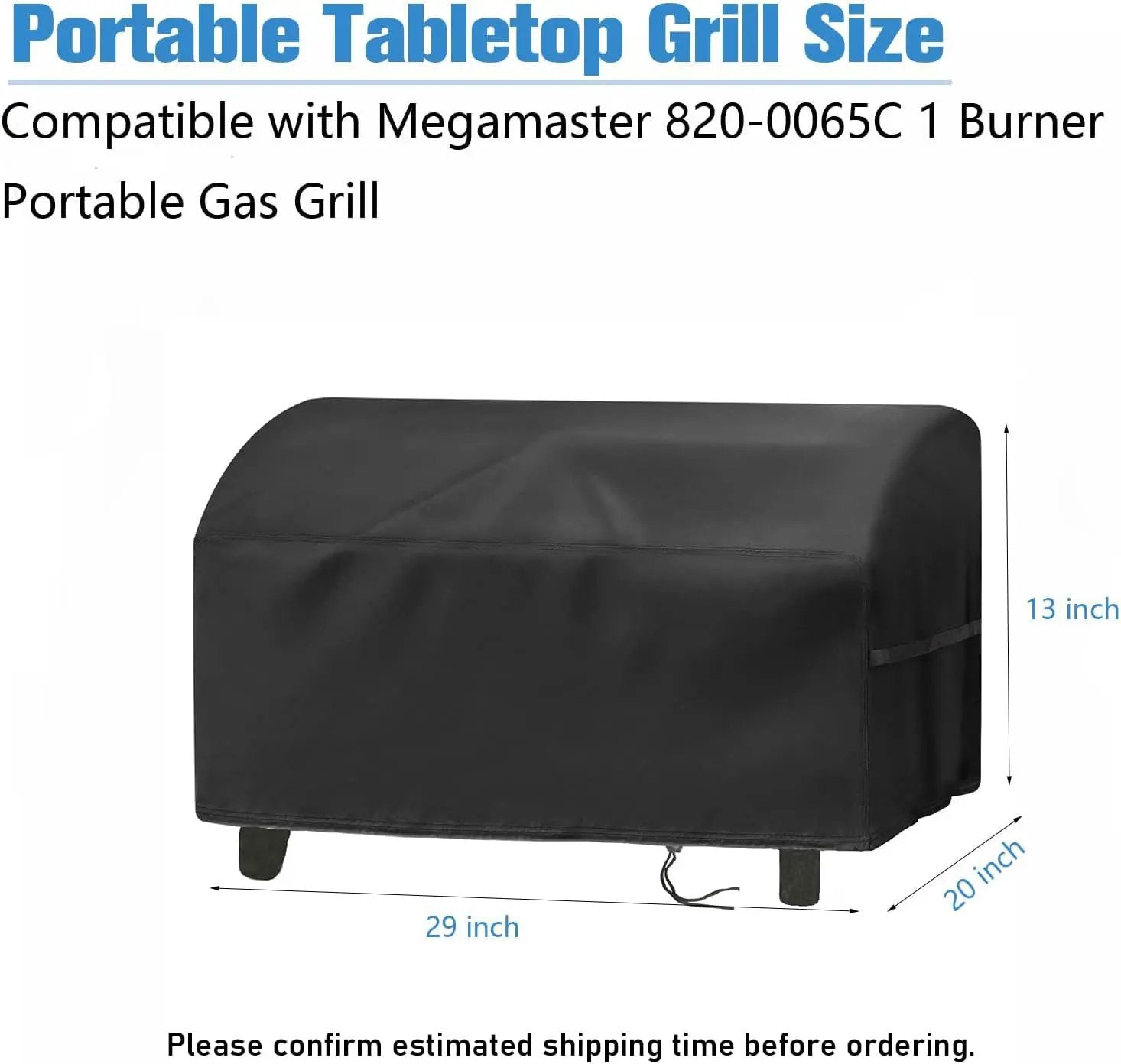 Grill Cover for Megamaster 1 Burner Portable Gas Grill,Waterproof Small Table Top BBQ Grill Cover,Heavy Duty 600D Outdoor Tabletop Grill Covers by GreenHaven Gardens