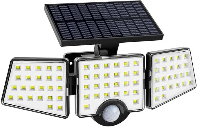 LE Solar Lights for Outside, Solar Lights Outdoor with Motion Sensor, WL4000 High Brightness, 3 Adjustable Heads 270° Wide Lighting Angle, IP65 Waterproof, Wireless Wall Lamp for Yard Garage by GreenHaven Gardens