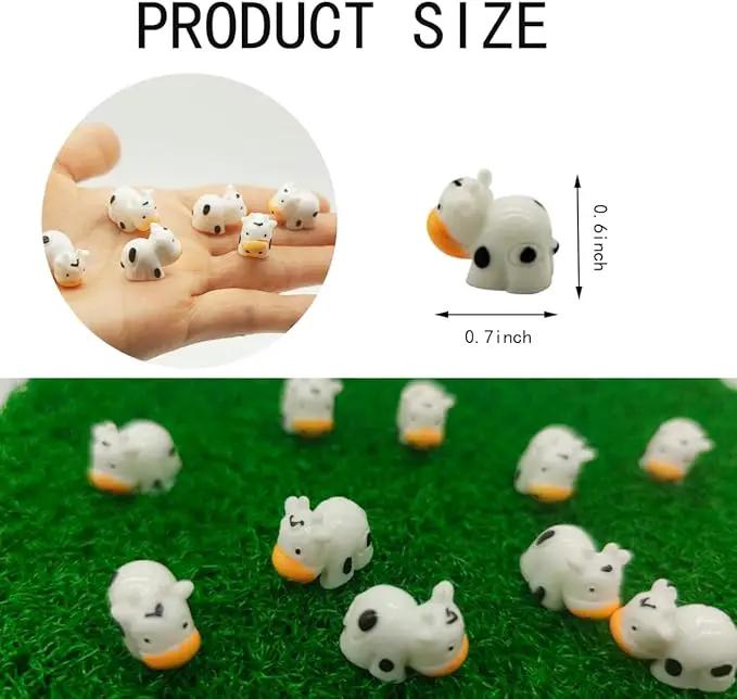 DoubleWood Mini Cow Figurines Set, 90 Pieces, Resin Mini Animals Decorations for Fairy Gardens and Miniature Landscapes (90, White) by GreenHaven Gardens