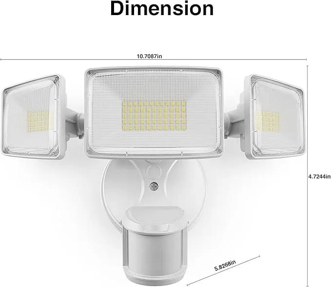 Onforu 75W LED Motion Sensor Outdoor Lights, Dusk to Dawn Flood Light Outdoor Motion Sensor, Hardwired Security Lights Floodlights Outside 7500LM 6500K Daylight IP65 Waterproof (White) by GreenHaven Gardens