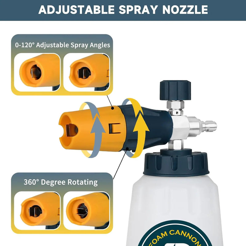Sooprinse Foam Cannon with 1/4 Inch Quick Connector, Heavy Duty Car Foam Blaster Wide Neck Adjustable Snow Foam Lance for Pressure Washer, 1 Liter by GreenHaven Gardens