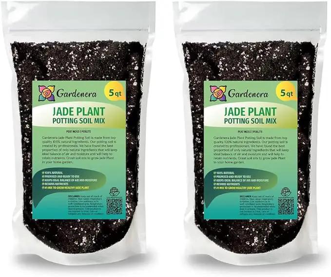 Premium Jade Plant Potting Soil Mix - 10 Quart (2 Bags of 5 Quart) by GreenHaven Gardens