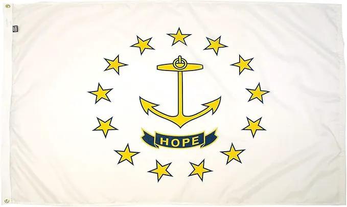 FlagSource Rhode Island Nylon State Flag, Made in the USA, 3x5' by GreenHaven Gardens