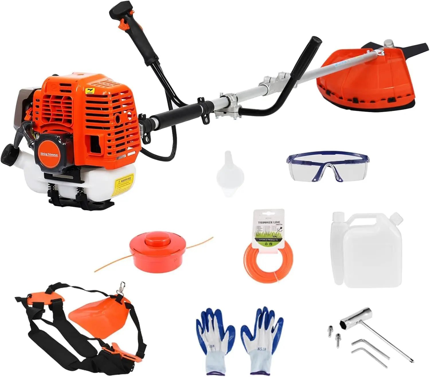 2025 Upgraded Weed Wacker, 52CC Gas Powered Weed Eater, 2 in 1 Gas String Trimmer and Grass Cutter with 3 Teeth Brush Cutter Blade, Lightweight Hedge Trimmer Edger Lawn Tool for Garden Yard by GreenHaven Gardens