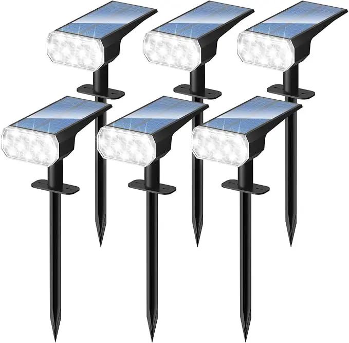 DINGLILIGHTING Solar Lights Outdoor Waterproof: IP65 Led Spot Light Decorations for Garden - 3 Lighting Modes Solar Powered for Yard - Dust to Dawn Uplighting Landscape Pathway Drive Patios 6PC White by GreenHaven Gardens