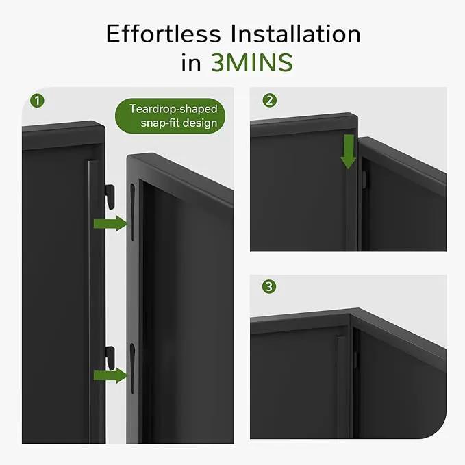 Stoog 38" Metal Tall Rectangular Planter - All-Weather Planter Box for Indoor/Outdoor Use, with Removable Insert Shelf, and Modern Design for Plants, Flowers, Garden, Black by GreenHaven Gardens