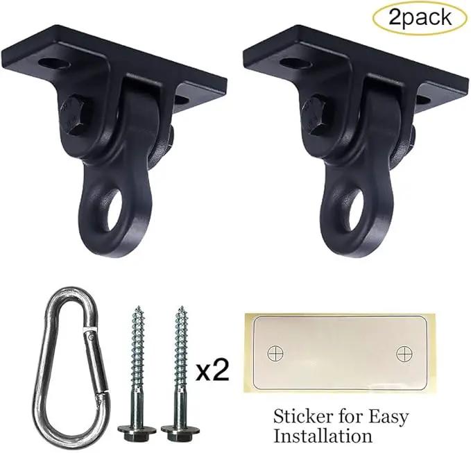 Heavy Duty Black Swing Hangers Screws Bolts Included Over 5000 lb Capacity Playground Porch Yoga Seat Trapeze Wooden Sets Indoor Outdoor 2 Pack by GreenHaven Gardens