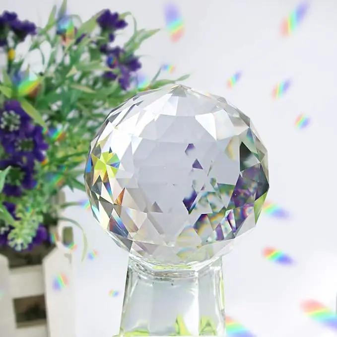 2 Pack Clear Crystal Ball Prism Window Rainbow Maker Window Prisms Suncatcher for Feng Shui, (80mm+60mm) by GreenHaven Gardens