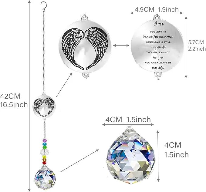 Memorial Gifts Crystal Suncatcher,Unique Sympathy Gifts for Loss of Loved One,Rainbow Maker Bereavement Gifts Box for Loss of Father Mom Dad Son Daughter Husband Brother Grandmother (Son) by GreenHaven Gardens