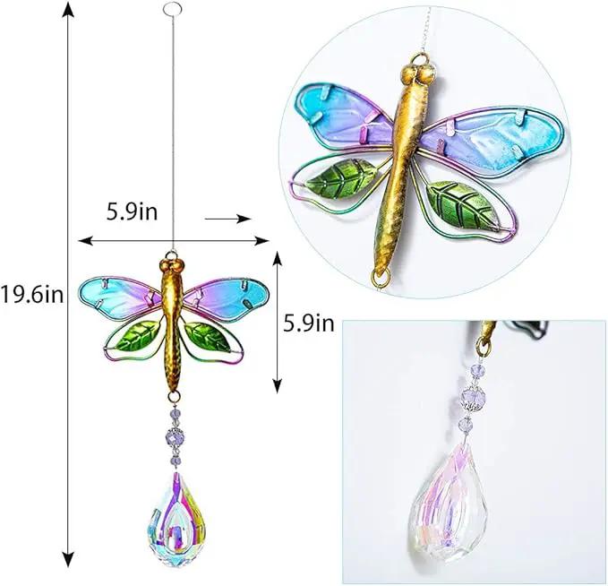 WEISIPU Crystal Suncatchers for Windows - Dragonfly Crystal Ball Prisms Hanging Crystals Ornament for Home Garden Office Wedding Christmas Decoration-Dragonfly by GreenHaven Gardens