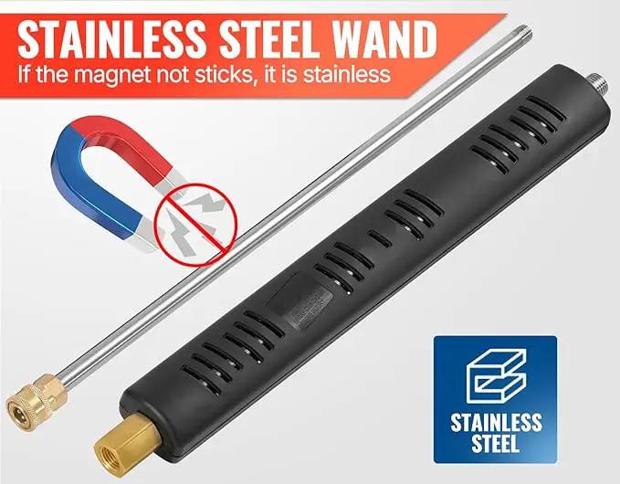 YAMATIC Pressure Washer Gun Wand with Swivel 3/8" Plug & M22 Coupler, Stainless Steel Extension Lance Replacement for Ryobi, Simpson, Craftsman Power Washer for Foam Cannon Car Wash, 4000 PSI by GreenHaven Gardens