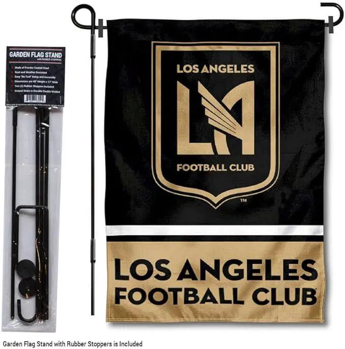 WinCraft Los Angeles Football Club Garden Flag with Stand Pole Holder by GreenHaven Gardens