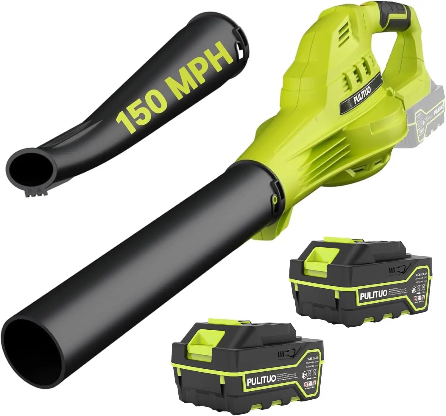 Leaf Blower Cordless with 2X 4.0Ah Batteries and Charger, 60Mins Lasting 150MPH Cordless Blower, Powerful Electric Leaf Blowers for Lawn Care, Patio, Yard, Leaves, Grass and Snow by GreenHaven Gardens