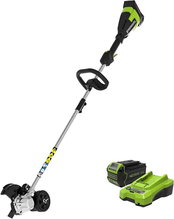 Greenworks 40V 8" Brushless Edger, 4.0Ah USB Battery and Charger Included by GreenHaven Gardens