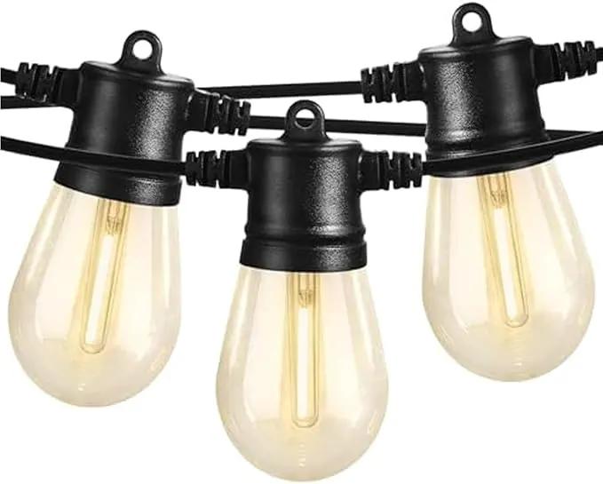 SUNTHIN Outdoor String Lights, 48FT Patio Lights with 16 LED Shatterproof Bulbs for Outside, Backyard, Deck, Porch, Garden, Bistro, Cafe, Party by GreenHaven Gardens