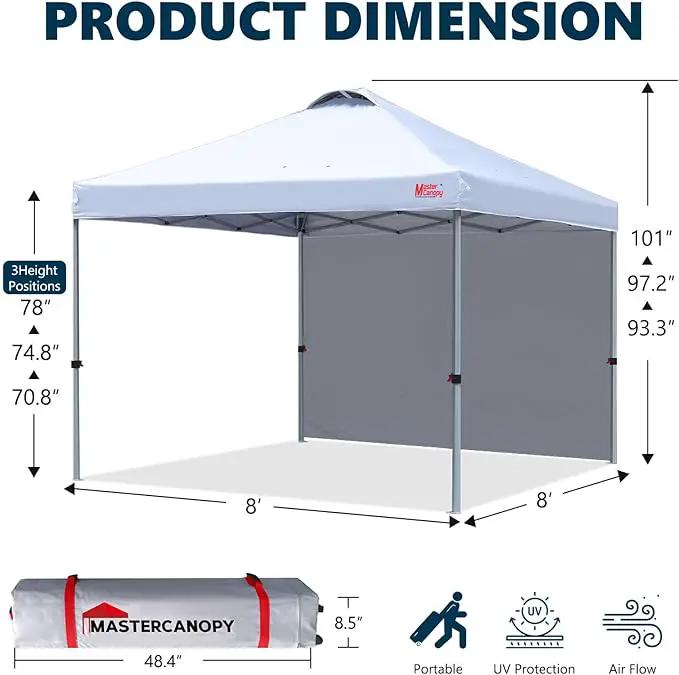 MASTERCANOPY Durable Pop-up Canopy Tent with 1 Sidewall (8'x8',White) by GreenHaven Gardens