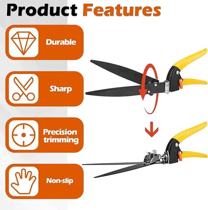 Upgraded Grass Shears, Grass Trimming Shears, Hand Grass Clippers, Gardening Scissors for Garden, Lawn Edges by GreenHaven Gardens