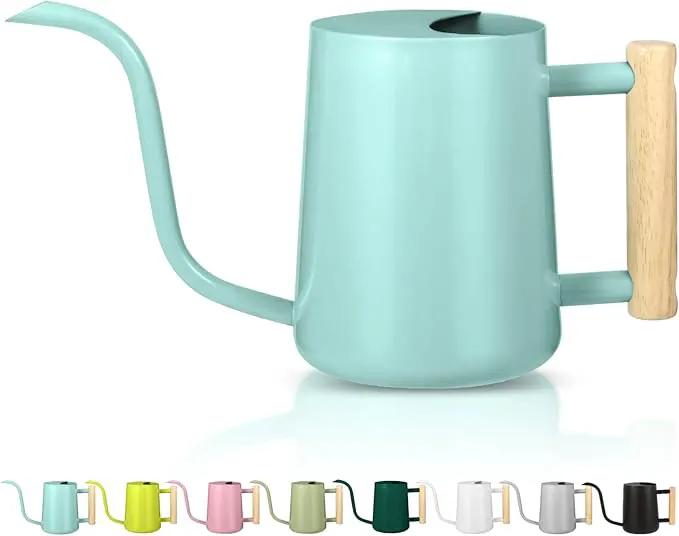 Watering Can Indoor Plants, 35oz Small Watering Can Indoor Stainless Steel Metal Watering Can Modern Decorative Watering Pot with Long Spout for Indoor House Plant Bonsai Outdoor Garden Flowers -Green by GreenHaven Gardens