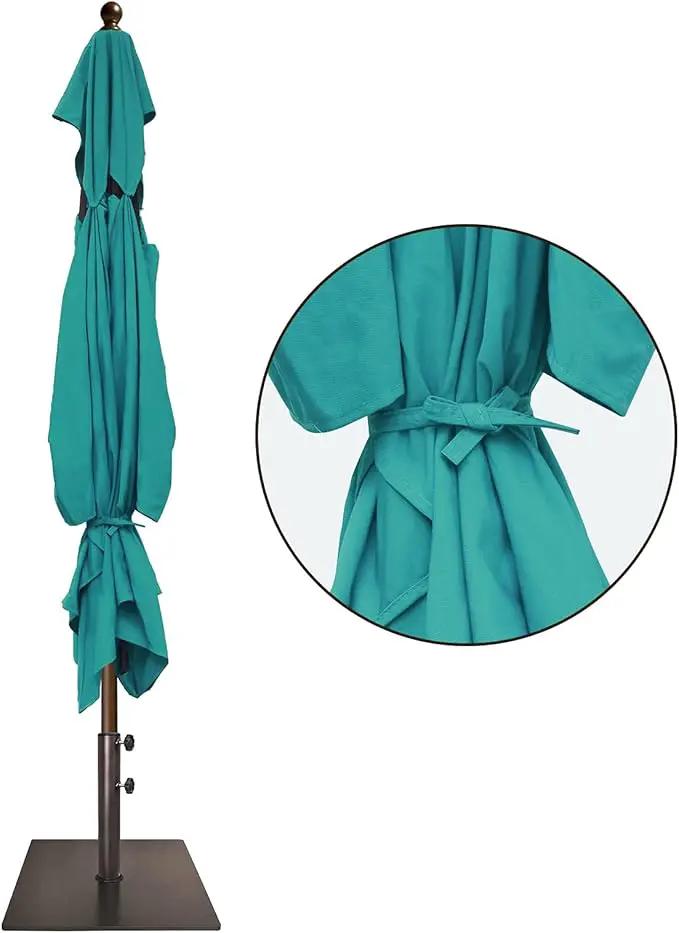 EliteShade USA 10-Year-Non-Fading 6.5x10Ft Rectangular Market Umbrella Patio Umbrella Outdoor Table Umbrella with Ventilation, Teal by GreenHaven Gardens