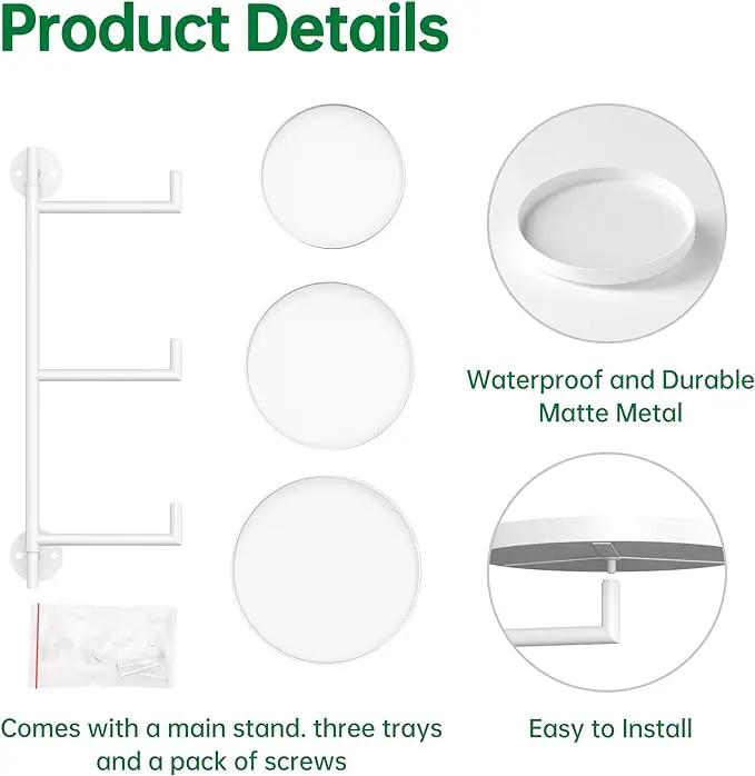 Rotating Window Plant Shelves, 3-Tier Metal Plant Shelf Indoor, White Plant Stand, Plant Rack for Wall Planters for Plants¡ê?Window Sill Gifts for Plant Lovers by GreenHaven Gardens
