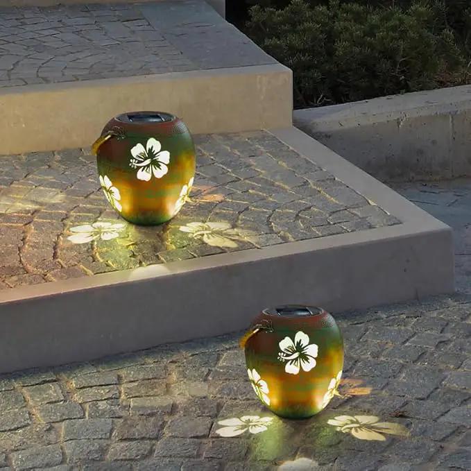 2 Pack Solar Lanterns Outdoor Hanging, Metal Table Solar Lanterns Outdoor Waterproof with Handle, LED Solar Lantern for Patio Lawn Tabletop Decor Christmas Gifts by GreenHaven Gardens