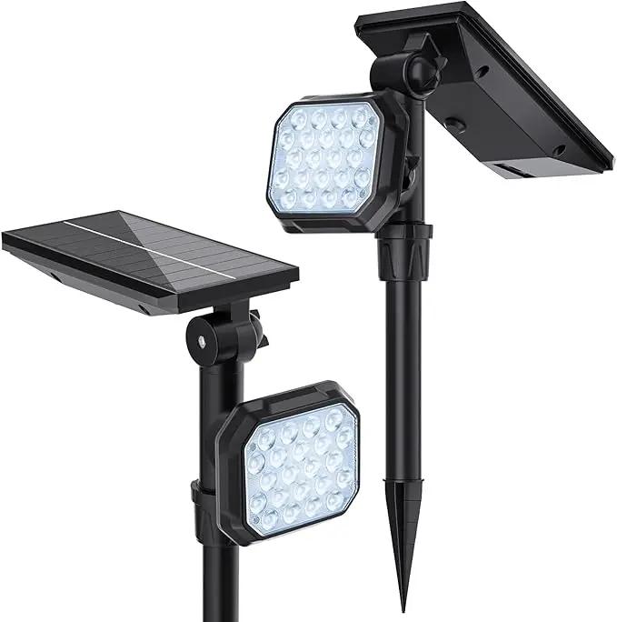 JSOT Outdoor Spotlights - Solar Spot Light Solar Lights Outdoor Waterproof Landscape Spotlights Decoration for Outside Garden Yard Driveway Tree (Cool White, 2 Pack) by GreenHaven Gardens