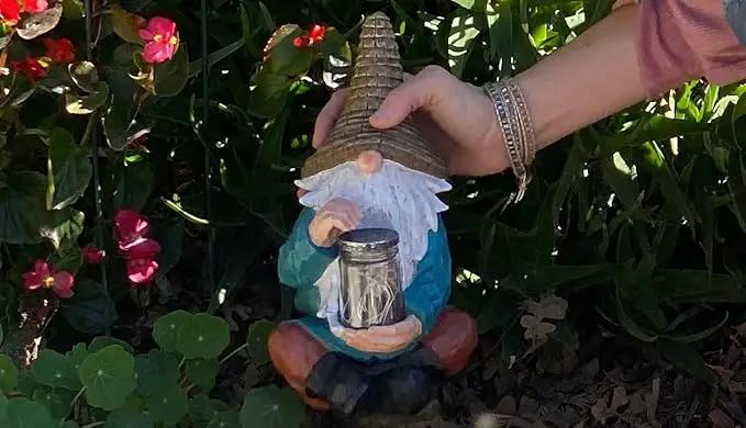 VP Home Firefly Jar Gnomes - Outdoor Garden Gnome with Solar Light - Durable Garden Decorations for Yard, Lawn, Patio - 10.5H x 7W x 5.5D - Weather-Resistant Gnome Statue by GreenHaven Gardens
