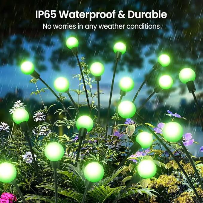 LETMY Solar Garden Lights - 6 Pack Upgraded Swaying Solar Lights Outdoor, 48 LED Firefly Lights Outdoor Waterproof Garden Decorations for Yard Patio Pathway Holiday (Green) by GreenHaven Gardens