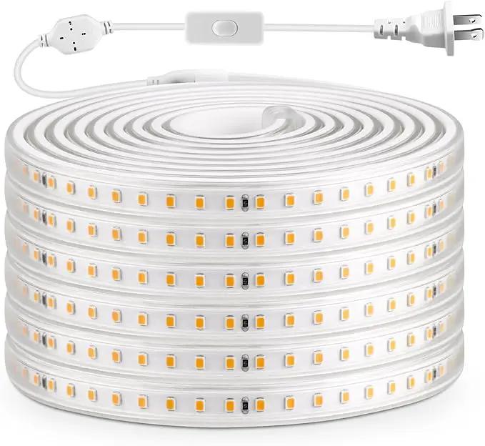 AIMENGTE LED Strip Lights for Room - Outdoor Led Strip Lighting Waterproof, AC 110V, 1200LEDs, 3000k LED Rope Lights for Garden, Patio, Living Room Bedroom Kitchen Home Decoration(32.8ft, Warm White) by GreenHaven Gardens