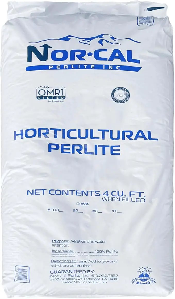 Norcal Perlite Horticultural Organic Certified Premium Screened Coarse – Garden Indoor Outdoor Plants – Soil Additive Better Aeration and Drainage - 4 Cubic Feet (103 Quarts) 1 Bag by GreenHaven Gardens