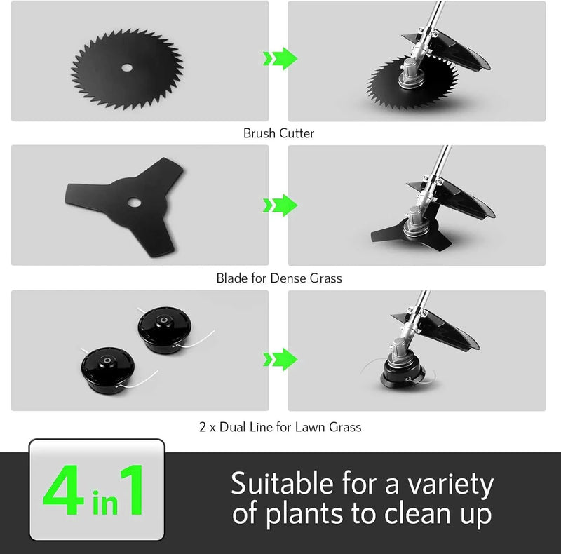 Homdox 4 in 1 Gas Brush Cutter, 58cc 2-Cycle Gas Weed Eater, String Trimmer and Weed Wacker Trimmer for Lawn and Garden Care Trimming, Green by GreenHaven Gardens