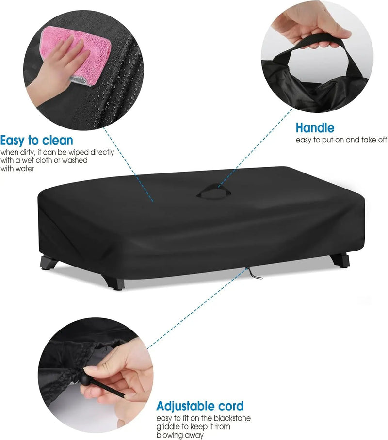 Outdoor Grill Cover for Royal Gourmet PD1305H 3-Burner Propane Gas Grill, 32'L x 19'W x 9'H, Black by GreenHaven Gardens