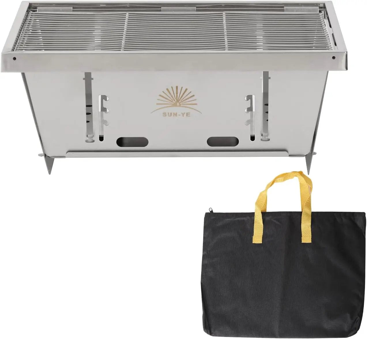 SUN-YE Charcoal Grill for IGT Table,Portable Grill with Carry Bag,Adjustable Furnace Burning Carbon Plate Height,Stainless Steel,Instantly Expands and Stores,1 Piece by GreenHaven Gardens